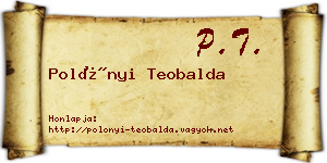 Polónyi Teobalda névjegykártya
